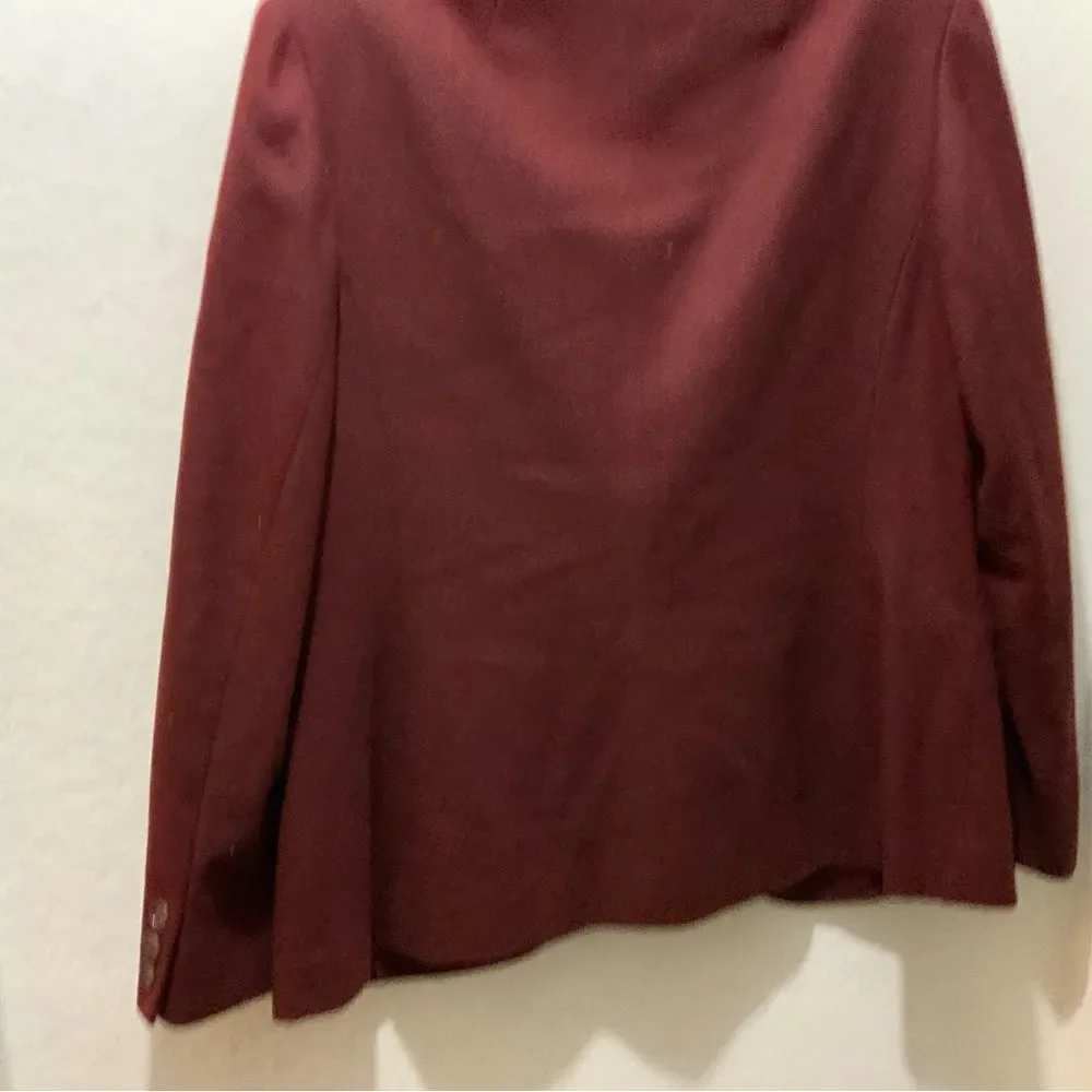 Pendleton Vintage Burgundy Wool Blazer Jacket Size 8 Double Button Made In …
